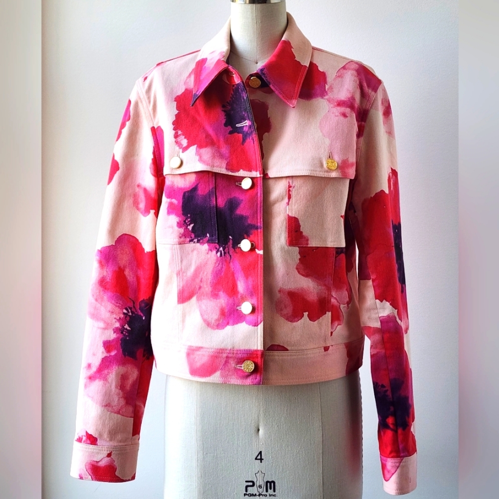 Vintage Céline Pink Floral Denim Jacket SZ 42 FR